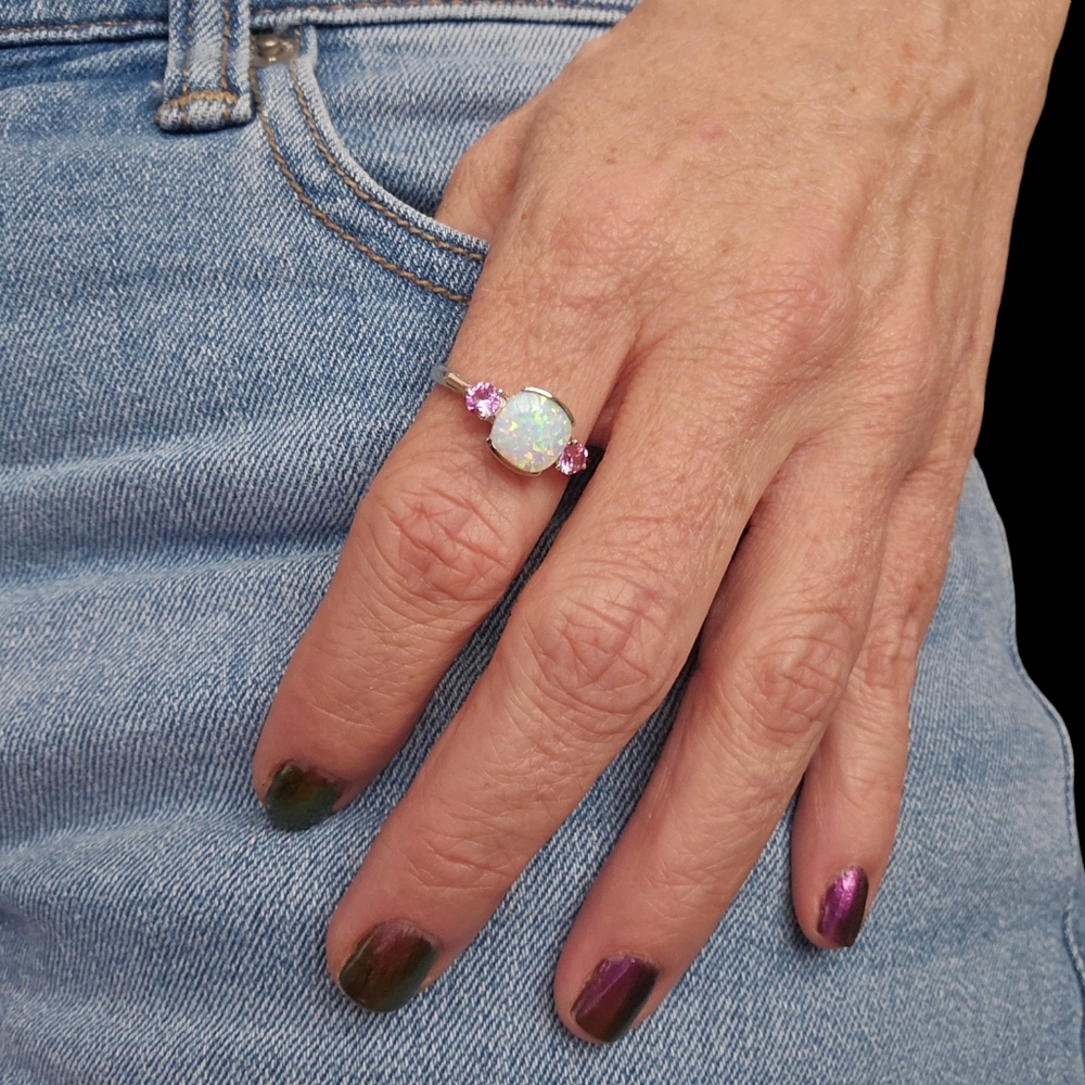 Opal and Sapphire Ring - Picture 4 of 4